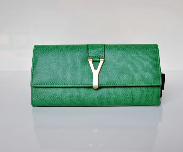 YSL Y line flap wallet 241175 green - Click Image to Close